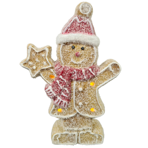 200mm Standing Gingerbread Boy With Lights