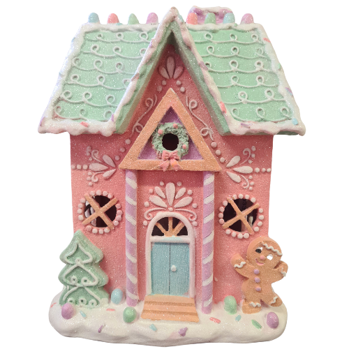 Pinkmas Gingerbread House (Light up) - 300mm